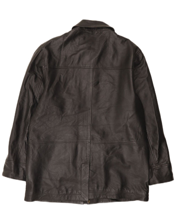 Ανδρικό Δερμάτινο Μπουφάν Marks & Spencer UK 38 Medium Black Leather