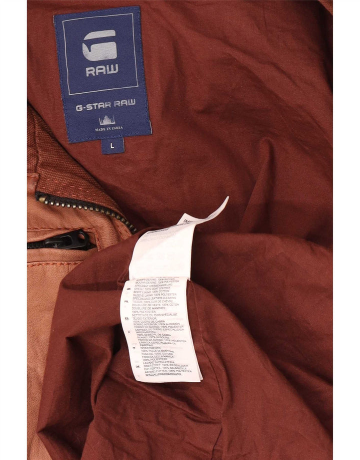 G-Star Ανδρικό Suede Biker Jacket UK 40 Large Brown Δερμάτινο