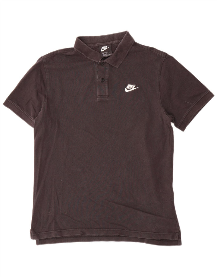 Ανδρικό μπλουζάκι πόλο Nike, μεσαίο μαύρο βαμβακερό