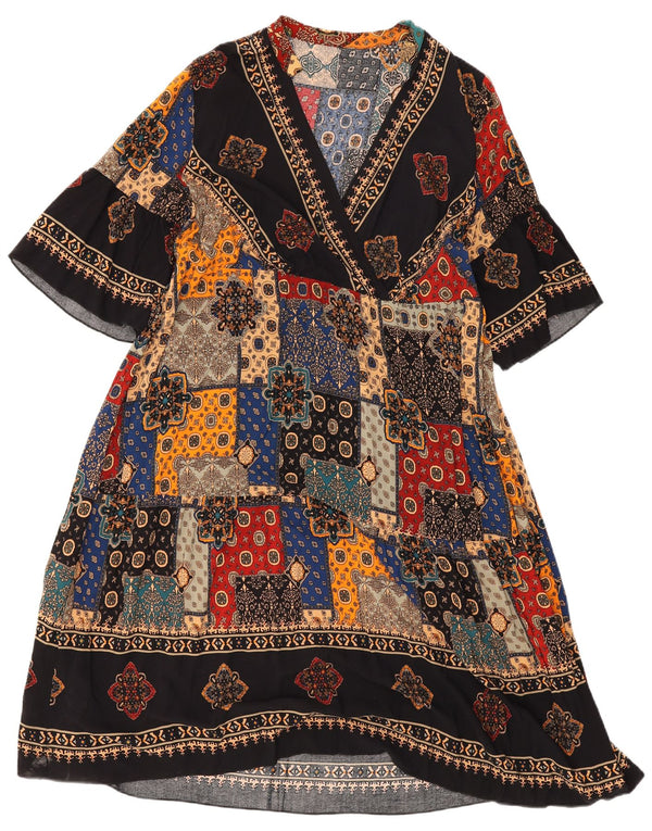 Shein Γυναικείο φόρεμα Kaftan Batwing UK 20 2XL Πολύχρωμο Patchwork
