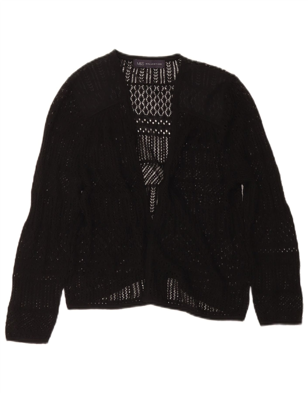 MARKS & SPENCER Γυναικείο πουλόβερ See Through Cardigan UK 8 Small Black