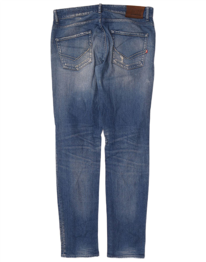 Rifle Mens Distressed Slim Jeans W32 L34 Μπλε βαμβακερό