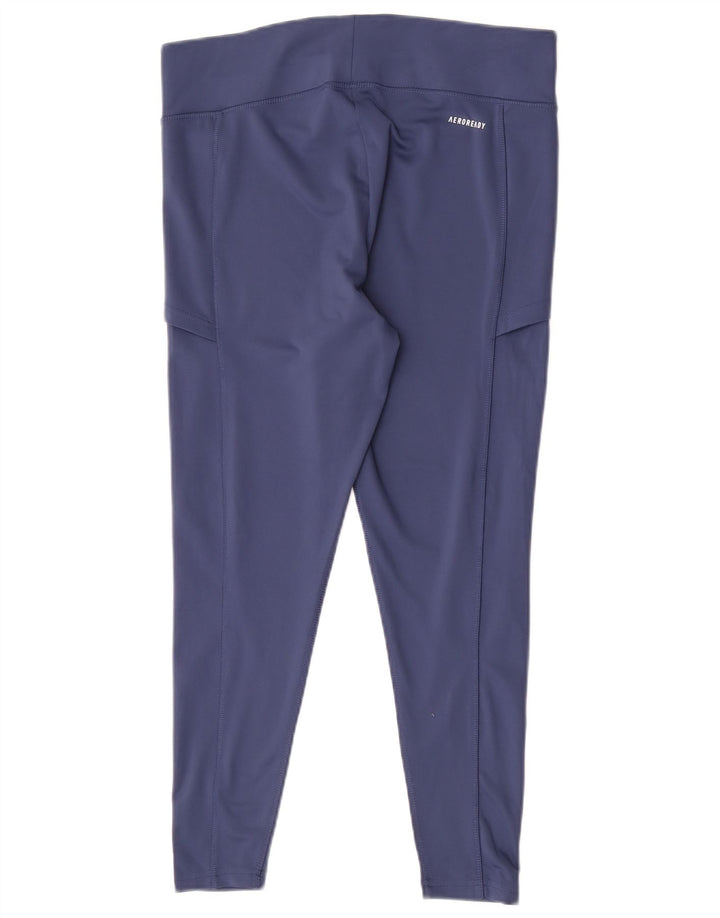 Adidas Γυναικεία κολάν Aeroready UK 16 Large Navy Blue Polyester