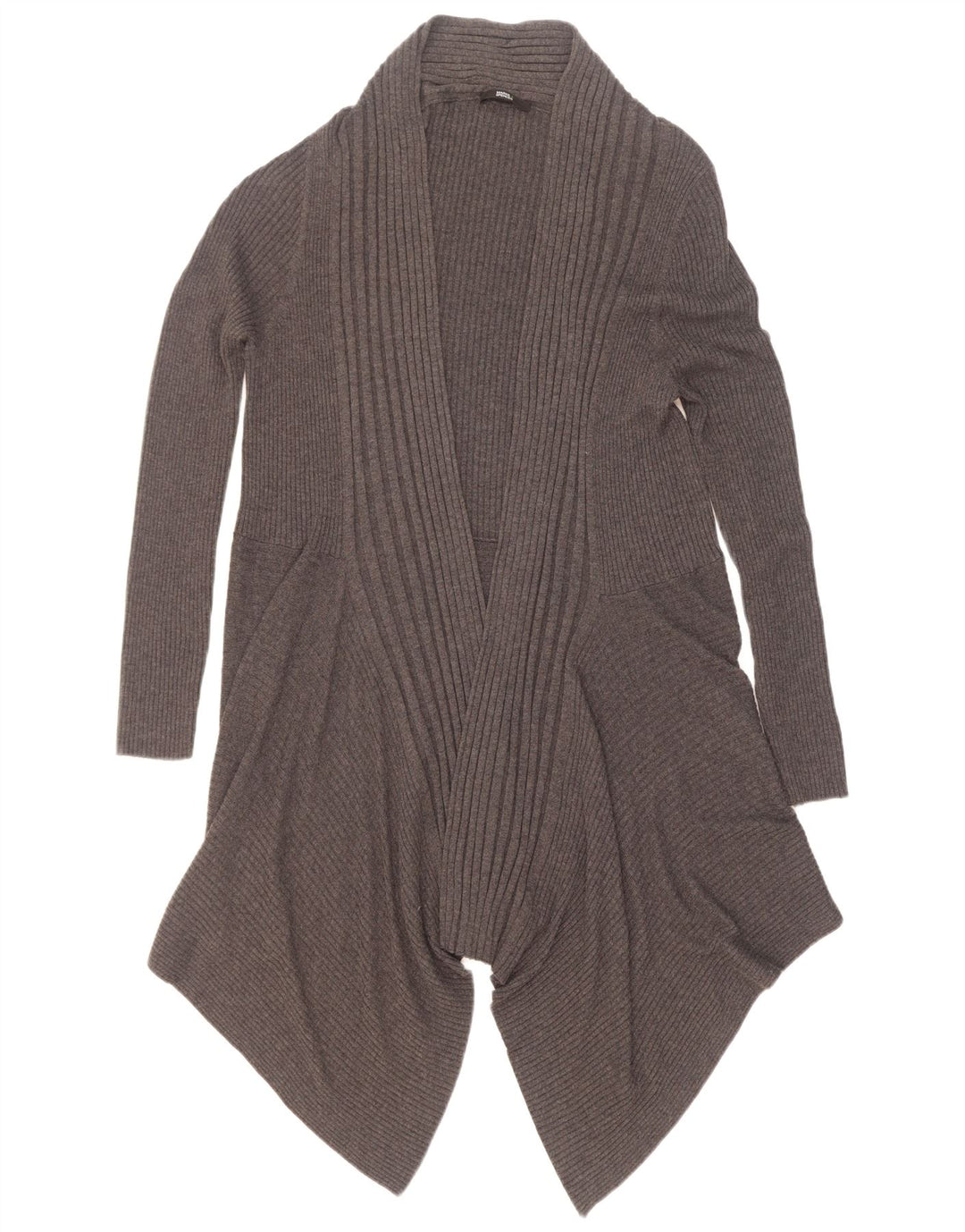 Marks & Spencer Γυναικείο ασύμμετρο ανοιχτό πουλόβερ UK 8 Small Grey