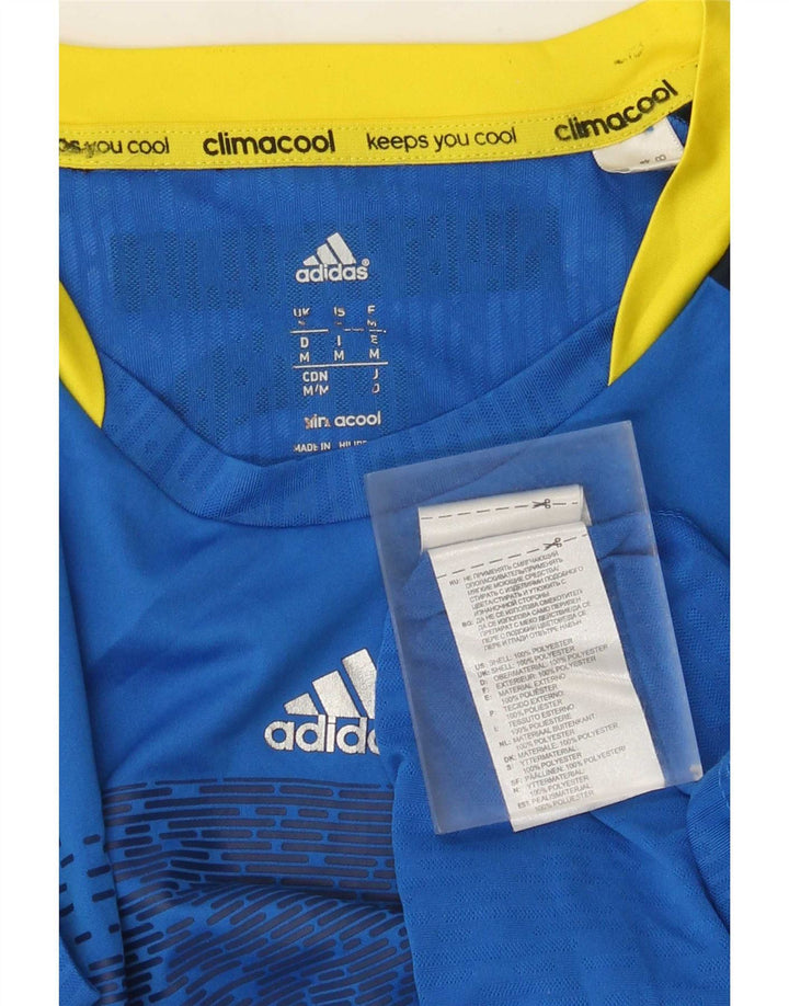 Ανδρικό γραφικό μπλουζάκι Adidas Climacool Top Medium Blue Colorblock Πολυεστέρας