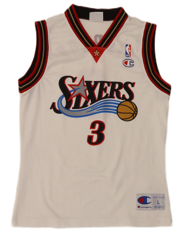 Champion Boys NBA Graphic Vest Top 11-12 Years Large White Colourblock