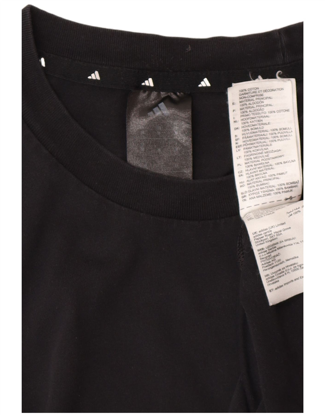 Ανδρικό γραφικό T-Shirt ADIDAS Top Μεσαίο μαύρο βαμβακερό