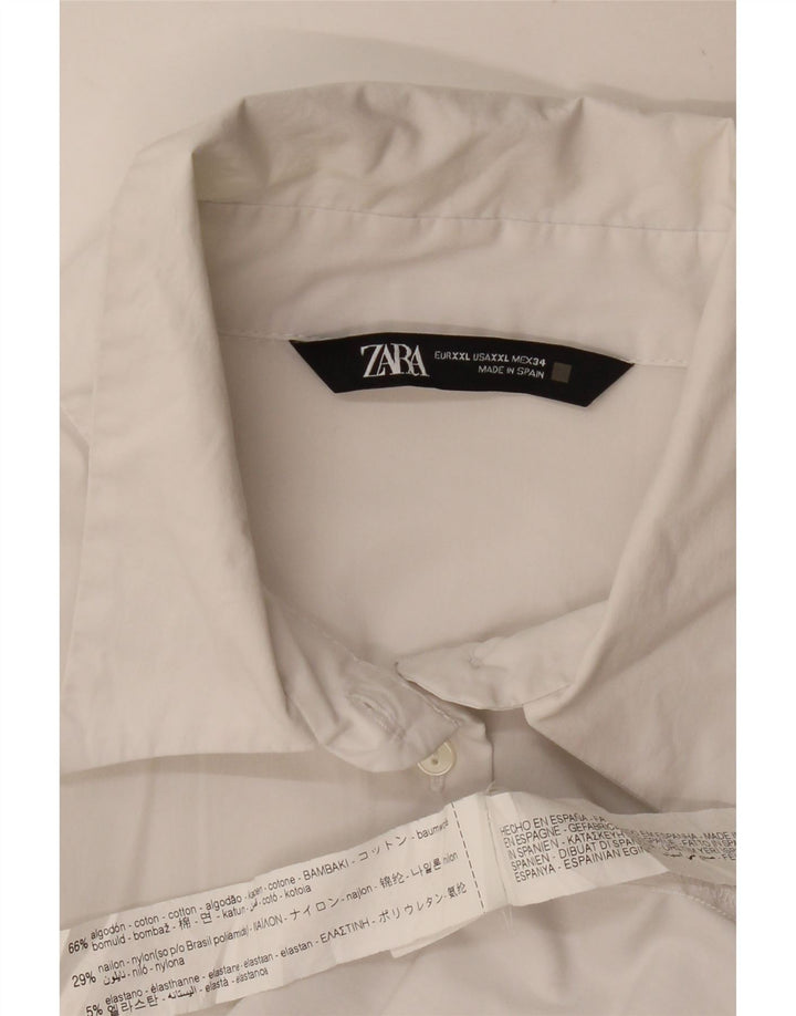 ZARA Womens Shirt UK 20 2XL White Cotton