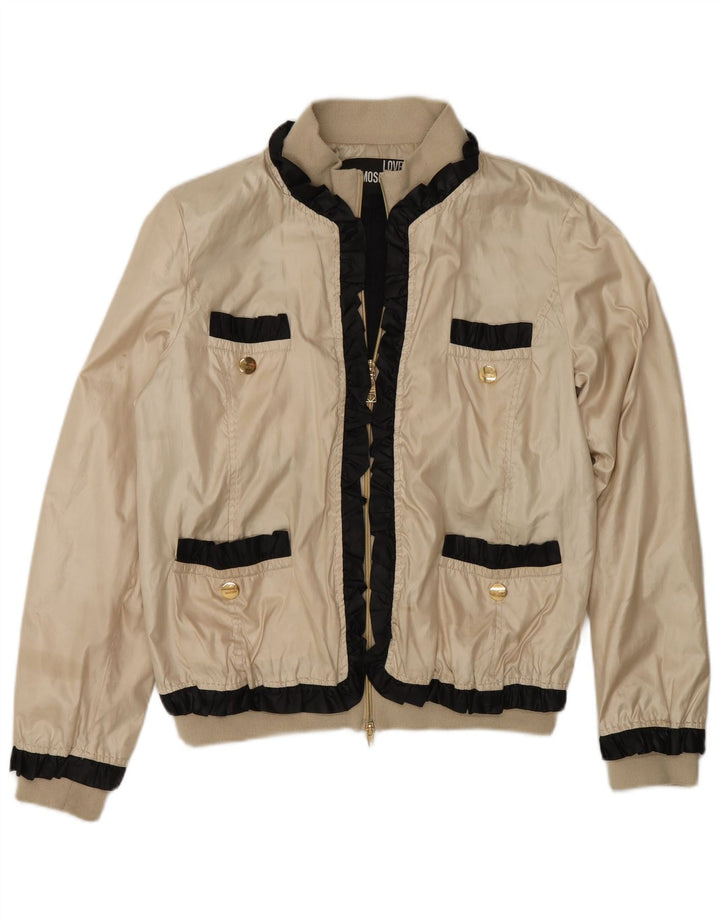 Moschino Γυναικείο Bomber Jacket UK 14 Large Gold Colourblock Polyester