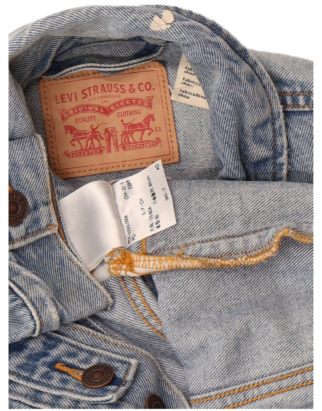 LEVI'S Γυναικείο Τζιν Μπουφάν UK 10 Small Blue Cotton