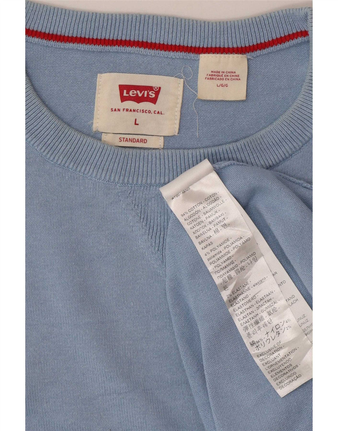 Ανδρικό πουλόβερ Levi's Crew Neck Jumper μεγάλο μπλε βαμβακερό