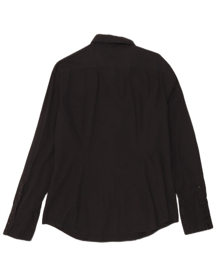 Benetton Γυναικείο πουλόβερ Πουκάμισο UK 18 XL Μαύρο βαμβακερό