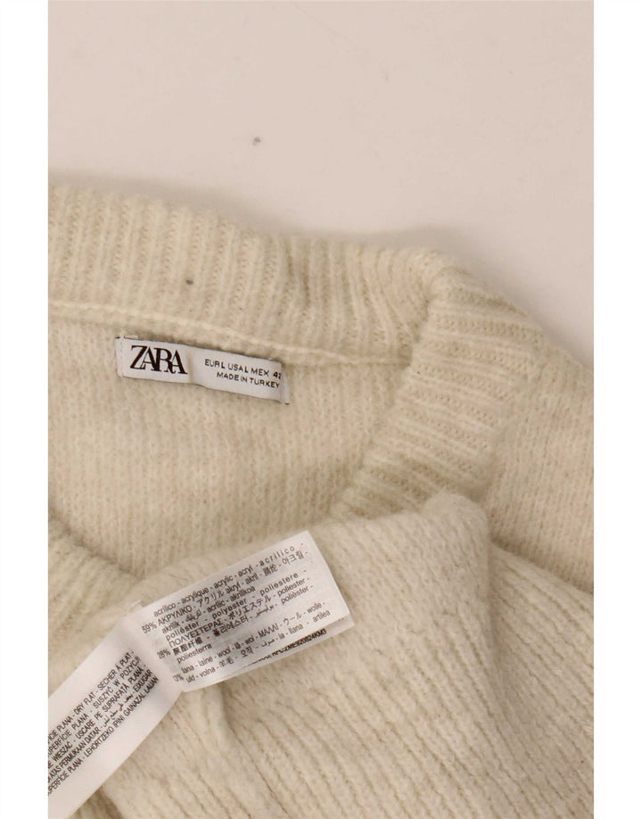 Ανδρικό πουλόβερ Zara με λαιμόκοψη μεγάλο σε λευκό ακρυλικό