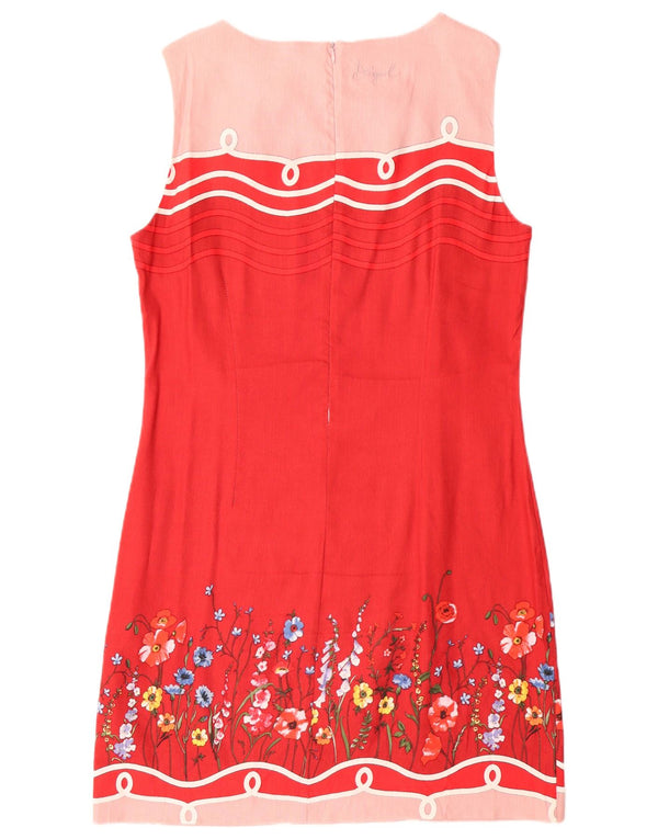 Desigual Γυναικείο Αμάνικο Φόρεμα με θήκη EU 44 XL Κόκκινο φλοράλ λινό