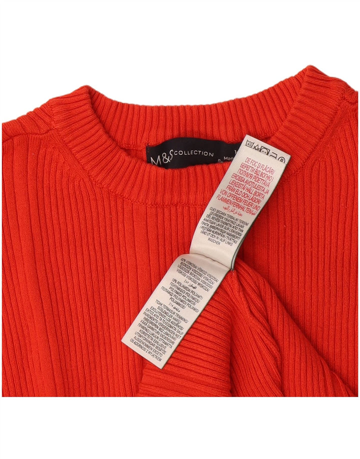 Marks & Spencer Γυναικείο πουλόβερ Crop Crew Neck Jumper UK 14 Medium Red