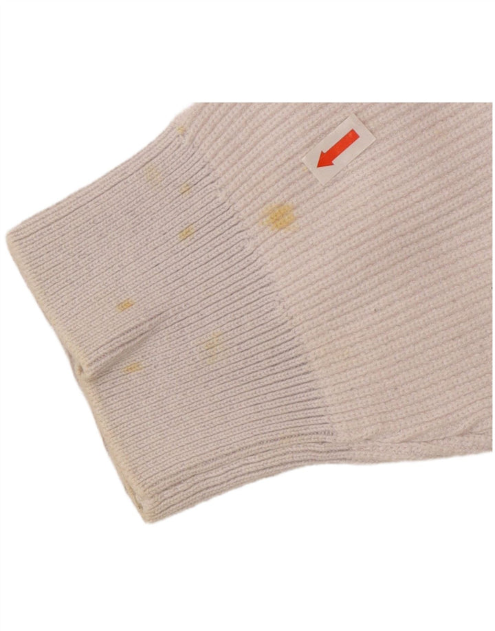 Ανδρικό πουλόβερ Zara με λαιμόκοψη, μεσαίο λευκό βαμβακερό