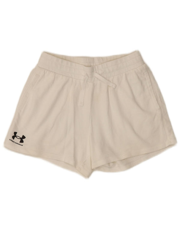 Under Armour Γυναικείο αθλητικό σορτς UK 10 μικρό λευκό βαμβακερό