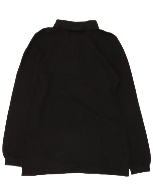 Lacoste Womens Long Sleeve Polo Shirt Size 40 Medium Black Cotton