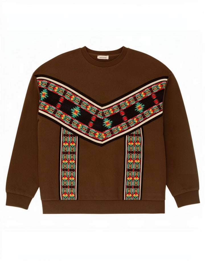 Zara Γυναικεία φούτερ μεγάλου μεγέθους Jumper UK 10 Small Khaki Geometric