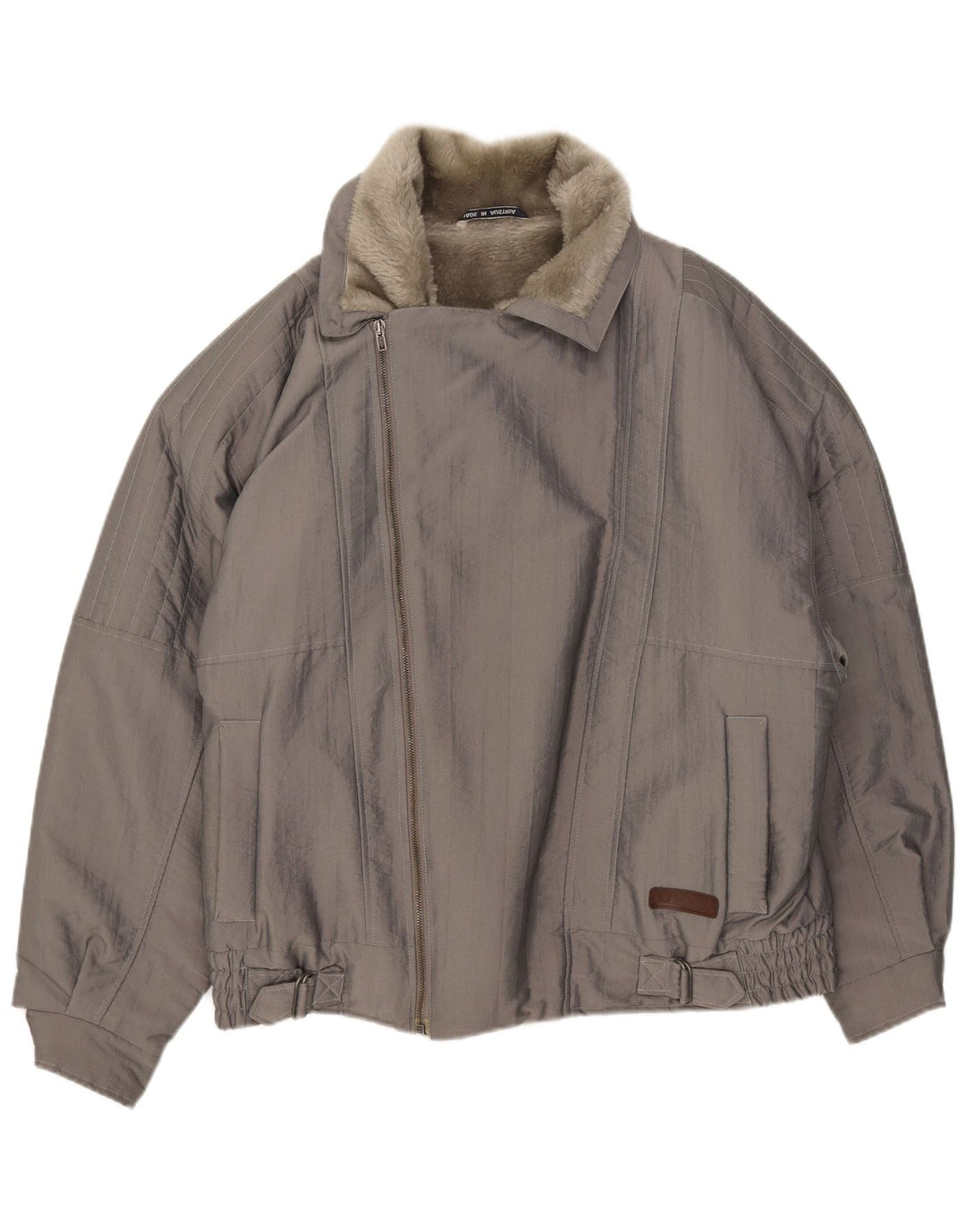 Vintage Ανδρικό Sherpa Bomber Jacket UK 40 Large Grey
