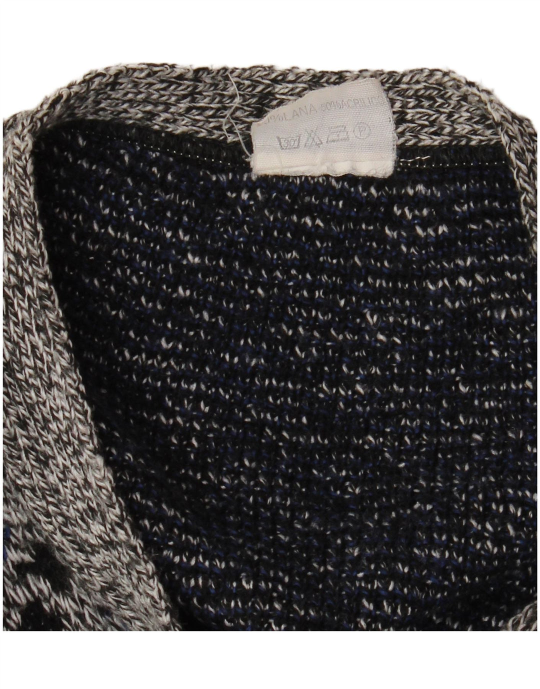 Ανδρική ζακέτα VINTAGE XL Γκρι γεωμετρικό μαλλί