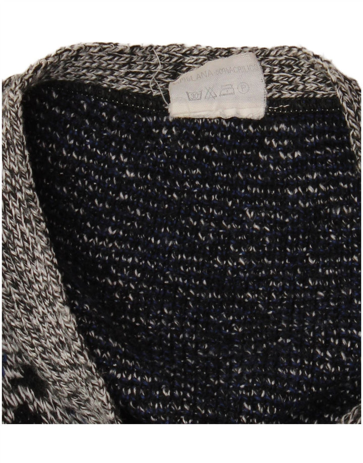 Ανδρική ζακέτα VINTAGE XL Γκρι γεωμετρικό μαλλί