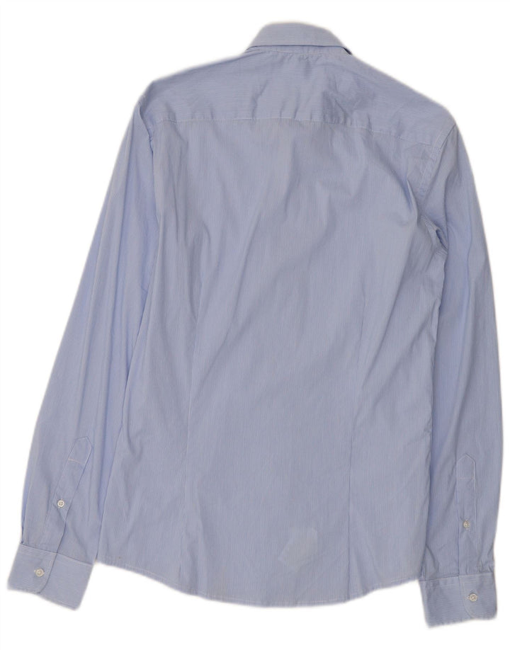 Ανδρικό πουκάμισο Benetton Slim Small Blue Pinstripe Βαμβακερό