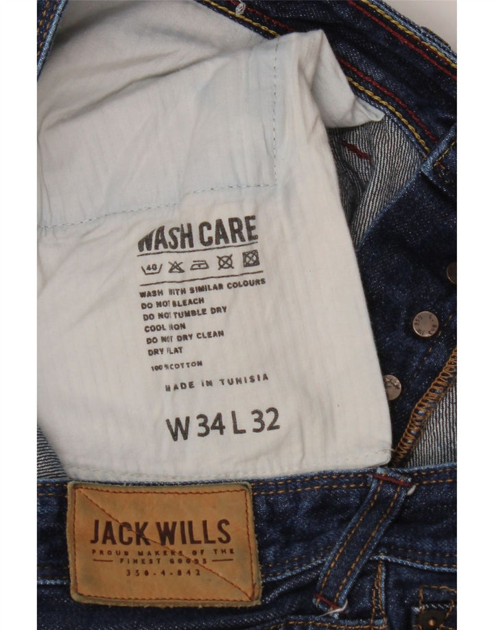 JACK WILLS Ανδρικό Slim Jeans W34 L32 Μπλε βαμβακερό
