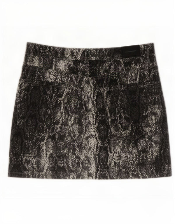 Zara Γυναικεία Μίνι Φούστα Μεγάλη W32 Μαύρο Animal Print