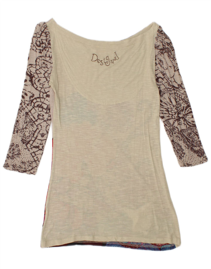 DESIGUAL Γυναικείο τοπ με γραφικό 3/4 μανίκι UK 8 Μικρό πολύχρωμο φλοράλ