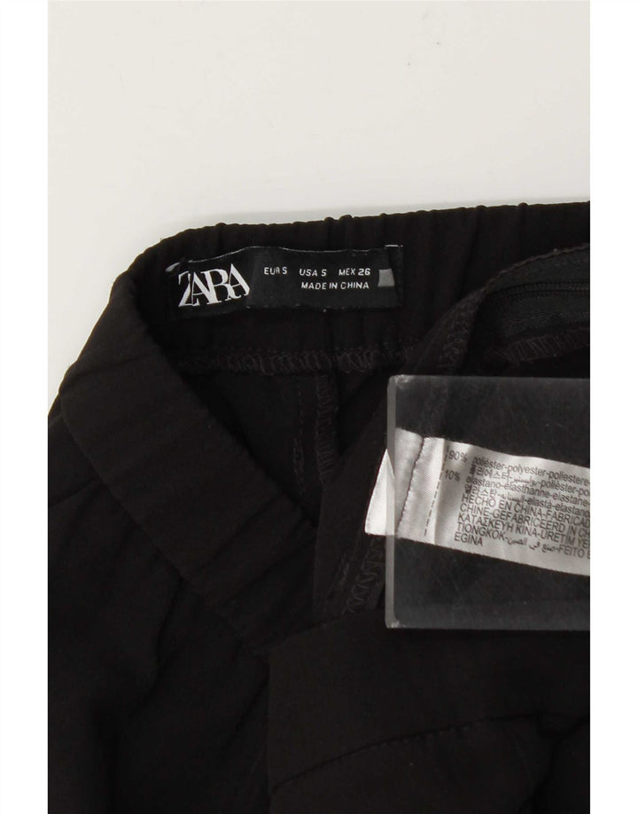 Zara Γυναικείο Bootcut Casual Παντελόνι Μικρό W26 L26 Μαύρο Πολυεστέρα