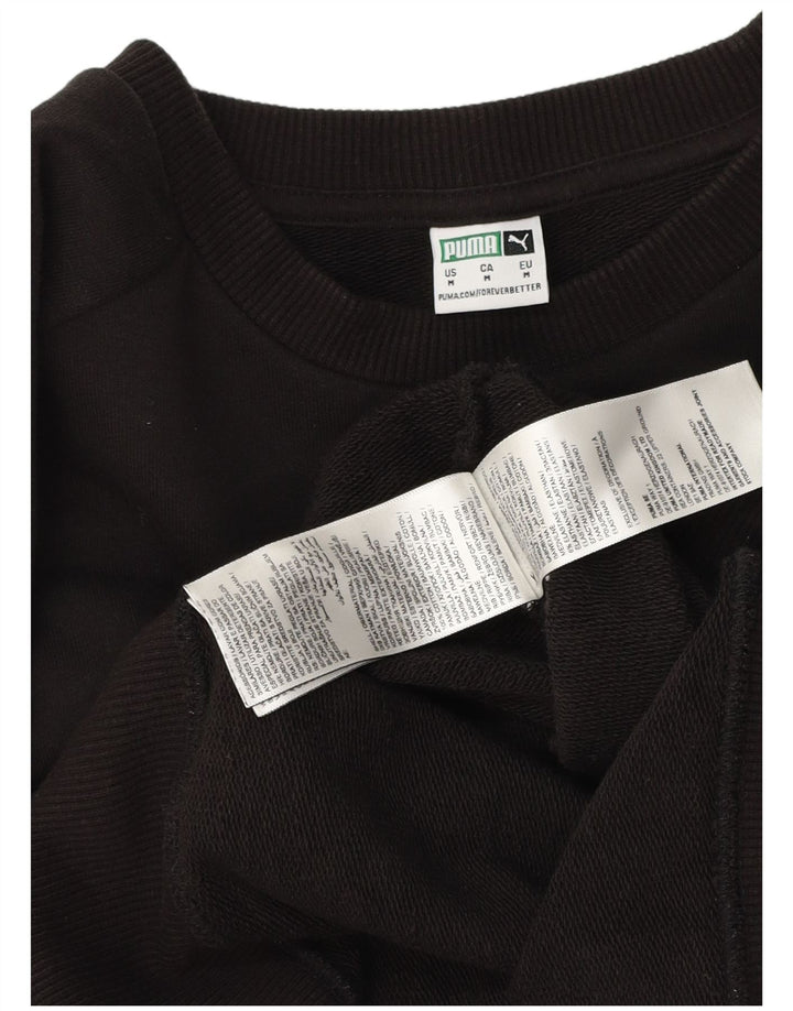 Γυναικεία φούτερ Puma Graphic Crop Jumper UK 14 Medium Black Cotton