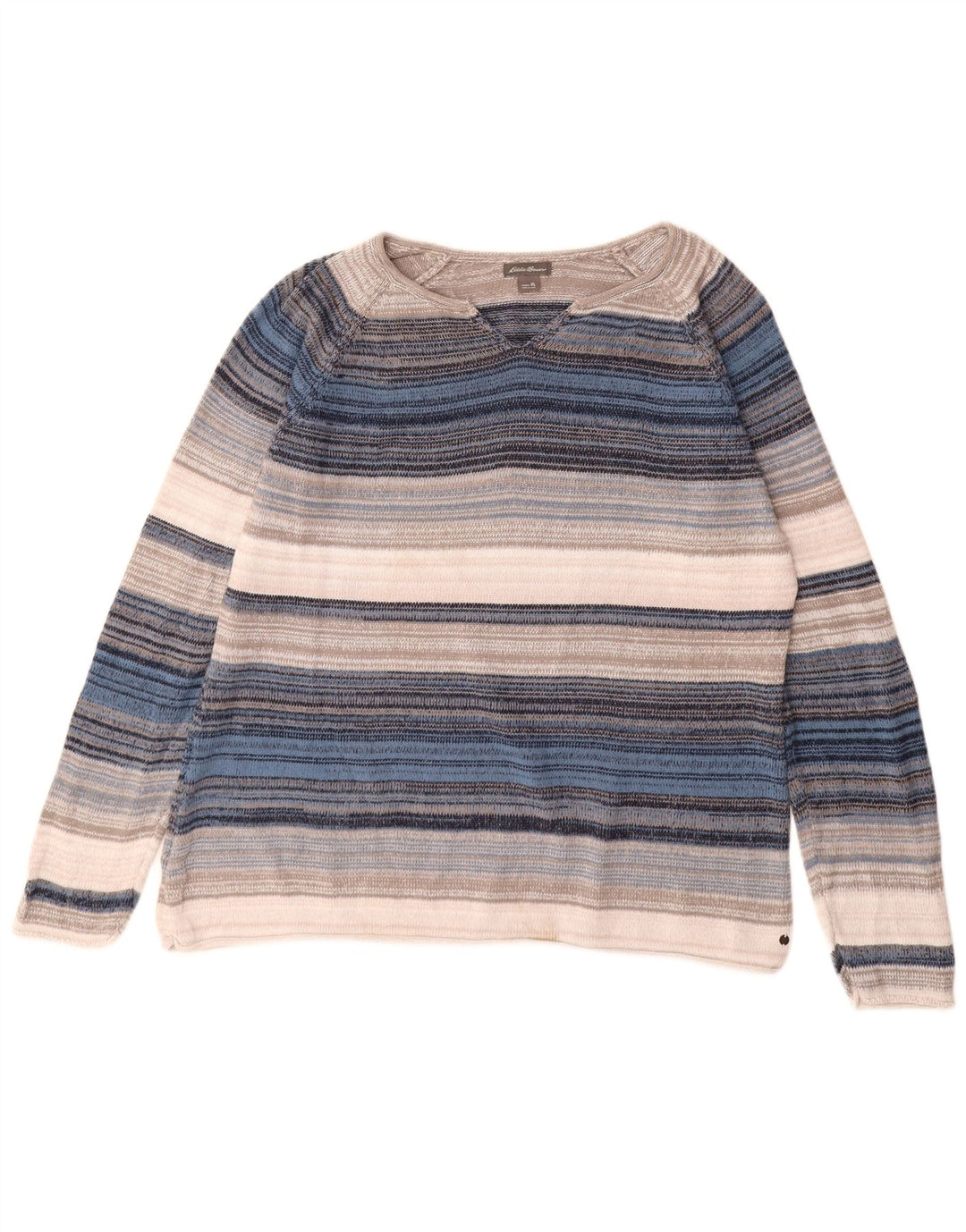 EDDIE BAUER Γυναικείο πουλόβερ με λαιμόκοψη με V λαιμόκοψη UK 18 XL πολύχρωμο ριγέ