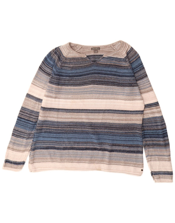 EDDIE BAUER Γυναικείο πουλόβερ με λαιμόκοψη με V λαιμόκοψη UK 18 XL πολύχρωμο ριγέ