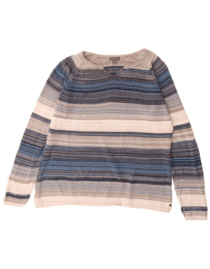 EDDIE BAUER Γυναικείο πουλόβερ με λαιμόκοψη με V λαιμόκοψη UK 18 XL πολύχρωμο ριγέ