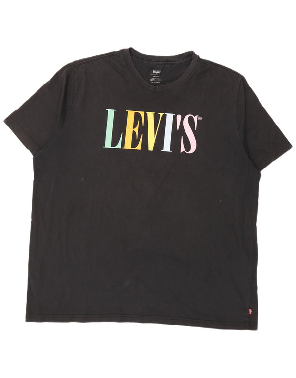 Ανδρικό γραφικό μπλουζάκι Levi's Relaxed Fit Top 2XL μαύρο βαμβακερό