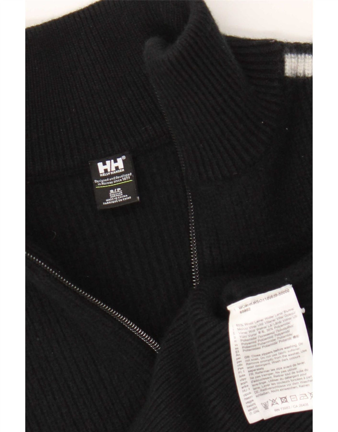 Helly Hansen γυναικείο πουλόβερ με φερμουάρ UK 10 Small Black Colourblock