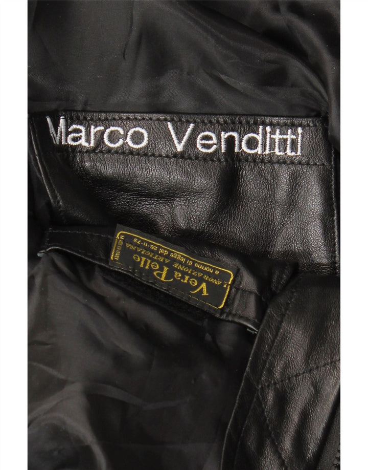 VINTAGE Ανδρικό Δερμάτινο Μπουφάν UK 36 Small Black Leather