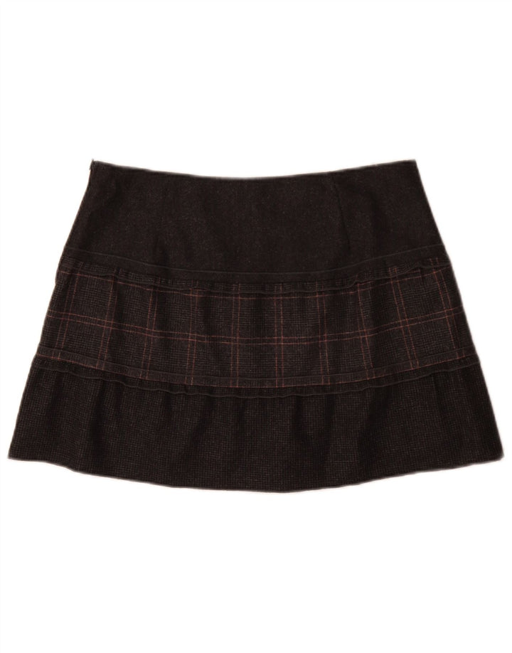 Γυναικεία μίνι φούστα Benetton IT 44 Medium W30 Grey Check Virgin Wool