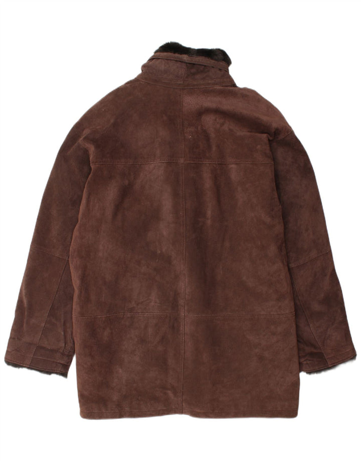 ST. BERNARD Γυναικείο παλτό υπερμεγέθη Suede Windbreaker UK 14 Large Brown