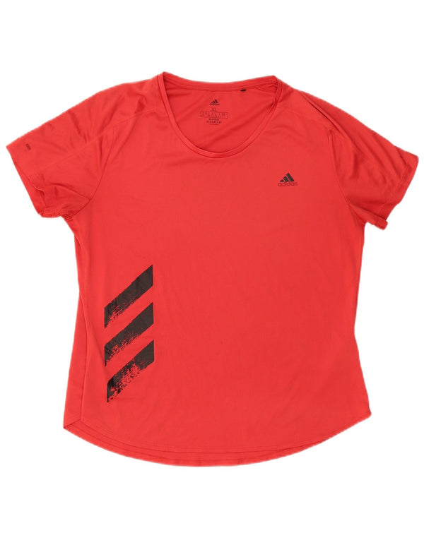 Adidas Γυναικείο T-Shirt Aeroready Graphic Top UK 20/22 XL Red Polyester