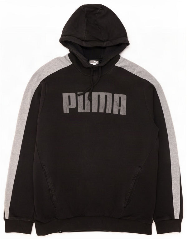 Puma Mens Graphic Hoodie Jumper Large Black Colourblock