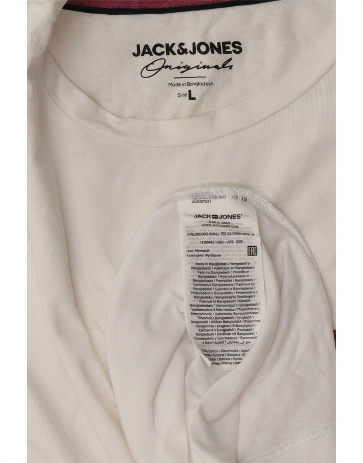 Jack & Jones Ανδρικό T-Shirt Top μεγάλο λευκό βαμβακερό