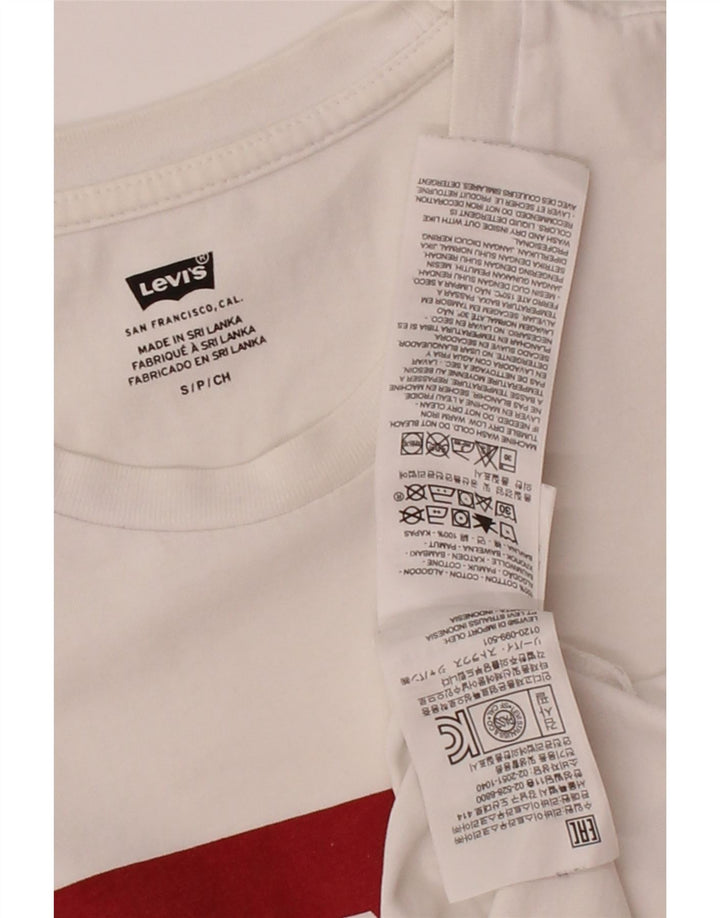 LEVI'S Mens Graphic T-Shirt Top Small White Cotton Vintage Levi's and Second-Hand Levi's from Messina Hembry 