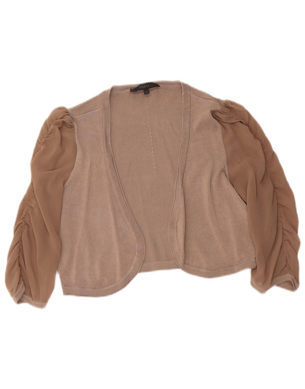 Coast Womens 3/4 με μανίκια Bolero Jumper Ηνωμένου Βασιλείου 14 μεσαίου καφέ χρώματος