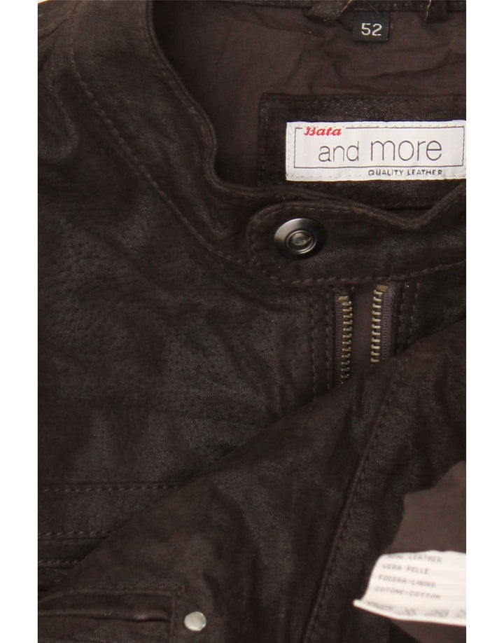 Bata and More Ανδρικό Δερμάτινο Μπουφάν Biker IT 52 XL Καφέ