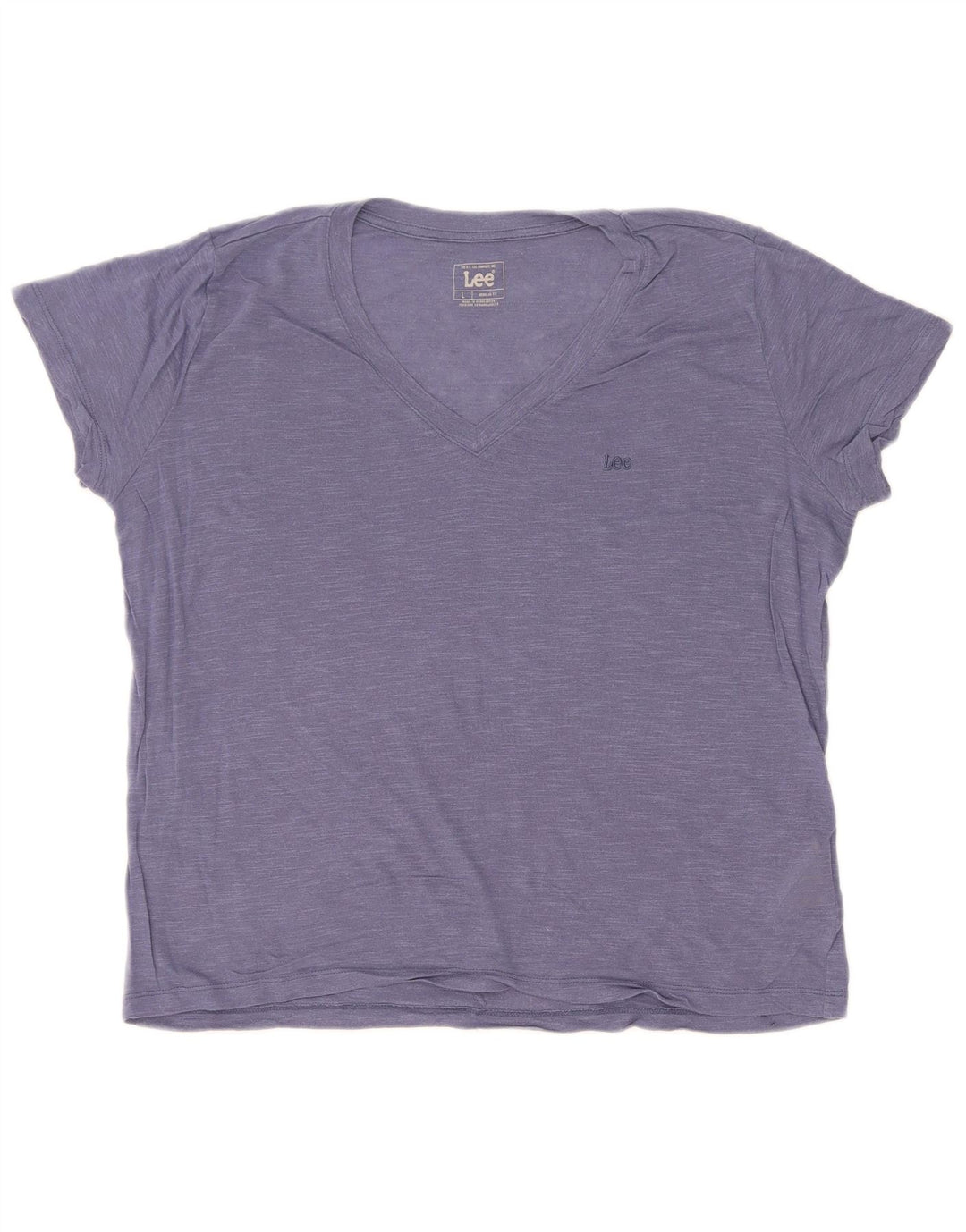 Lee Γυναικείο T-Shirt με κανονική εφαρμογή Top UK 16 Large Blue Lyocell
