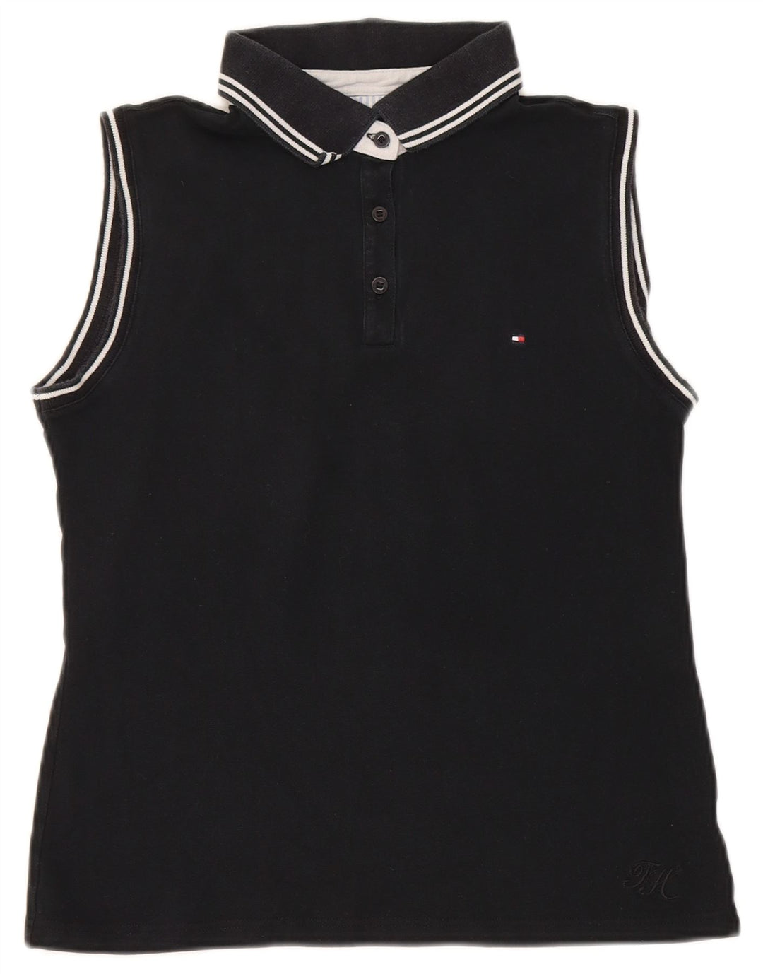 Tommy Hilfiger Γυναικείο Αμάνικο Πόλο Μπλουζάκι EU 40 Μεσαίο Μαύρο