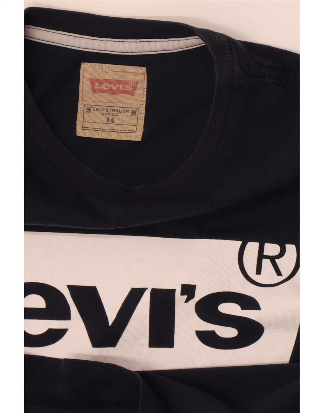 Μπλουζάκι Levi's Boys κανονικό γραφικό κορυφαίο λογότυπο Navy Blue 13-14 ετών