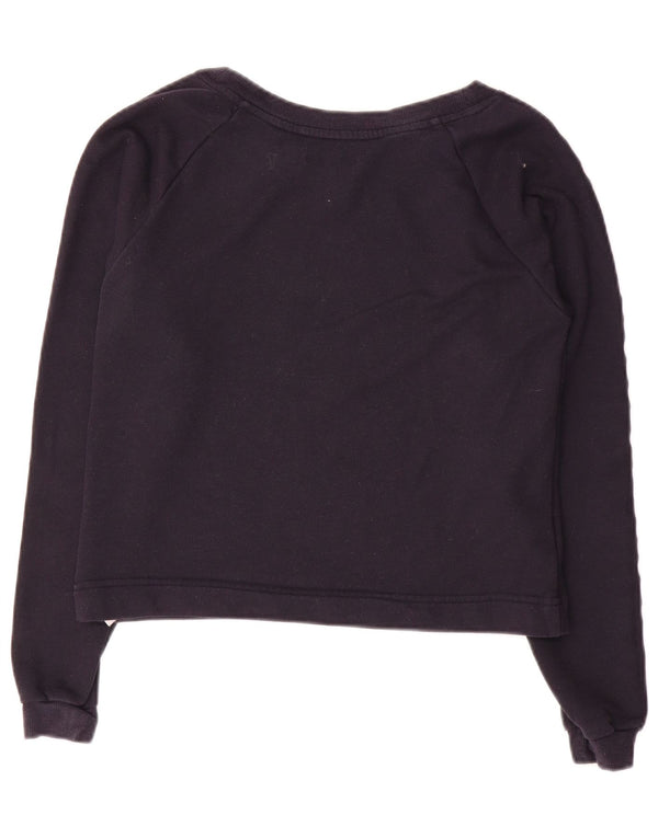 Tommy Hilfiger Γυναικείο Crop Γραφικό Φούτερ Jumper UK 10 Small Navy Blue